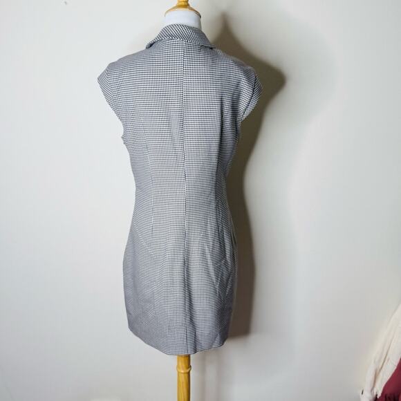 Zara Brown and Navy Houndstooth Sleeveless Mini Dress - Picture 6 of 6